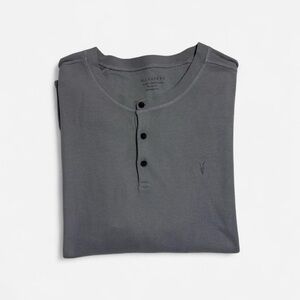 All Saints Charcoal Long Sleeve Henley